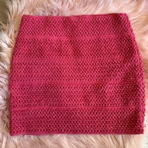 Pink Crochet Mini Skirt